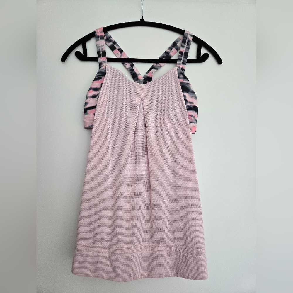 Lululemon Pink Strappy Dress with Patterned Straps